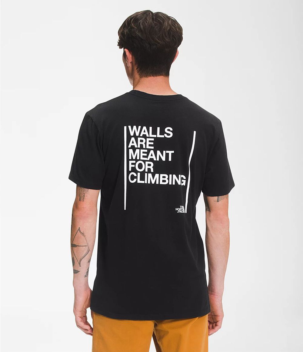 The North Face Kurzer Ärmel Walls T-Shirts Herren - Schwarz CH-232LEPH